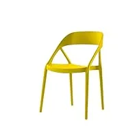 metro professional chaise d'extérieur, en polypropylène et fibre de verre, empilable, chaise jardin terrasse balcon bistrot, bleu pétrole (jaune)