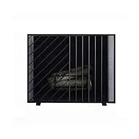 pare-feu 38 x 30 pouces design vintage en métal noir à volutes autoportant à panneau unique écran de cheminée present