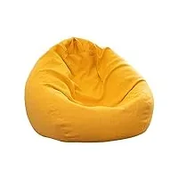 weitol poufs grand pouf fauteuil canapé housse de canapé sans remplissage paresseux chaise longue dossier haut pouf fauteuil pour adultes (jaune, 120x120cm)