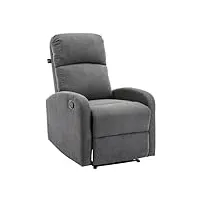svita lex fauteuil de relaxation, fauteuil de télévision, fauteuil de repos, avec repose-pieds réglable, fonction allongée, housse en tissu gris clair