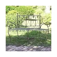 banc de jardin banc incurvé de style vieilli avec dossier, bancs d'arbre à cadre en fer robuste pour l'extérieur, chaise de décoration de mobilier d'extérieur romantique