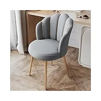 chaise confortable chambre moderne tabouret coiffeuse chambre avec dossier enveloppé en acier au carbone+éponge/latex, petit fauteuil chambre 31 * 31 * 74cm 6 couleurs (color : gray, size : latex)