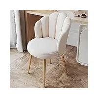 chaise confortable chambre moderne tabouret coiffeuse chambre avec dossier enveloppé en acier au carbone+éponge/latex, petit fauteuil chambre 31 * 31 * 74cm 6 couleurs (color : beige, size : sponge)