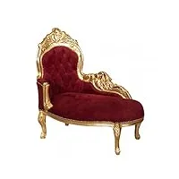 biscottini fauteuil relax paolina l60xpr102xh95 velours rouge - canapé 2 places - fauteuil lit - fauteuil salon chaiselong - fauteuils salon