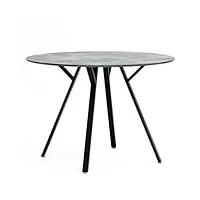 goldfan table salle à manger ronde table de cuisine 80cm vintage marbre table petite en bois table 2~4 personnes (bois)