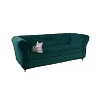 zybslcsy chesterfield housse de canapé extensible couverture canapé avec velours doux et luxueux couvre canapé, elastique lavable revêtement de canapé (sofa+1 pc 3-seat,green)