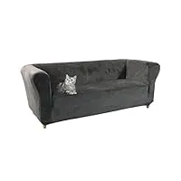 zybslcsy chesterfield housse de canapé extensible couverture canapé avec velours doux et luxueux couvre canapé, elastique lavable revêtement de canapé (sofa,grey)