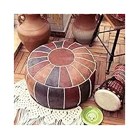 pouf ottoman rond en similicuir – repose-pieds confortable, pouf décoratif, coussin de sol – améliorez votre espace avec ce coussin pouf