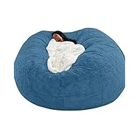 weitol poufs géant pouf housse de canapé paresseux adulte pouf canapé chaise grande couverture paresseux canapé-lit couverture, bleu, 135 * 65 cm (pas de remplissage)