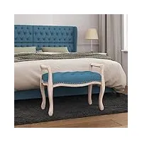coavain banc de rangement moderne en bois massif - banc à chaussures - banc de chambre à coucher - banc rembourré - canapé - repose-pieds - bleu - 80 x 45 x 60 cm