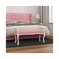 coavain banc de rangement moderne en bois massif - banc à chaussures - banc de chambre à coucher - banc rembourré - canapé - repose-pieds - grand espace - rose - 110 x 45 x 60 cm