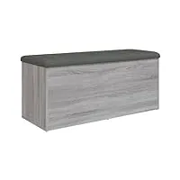 vidaxl banc de rangement sonoma gris 102x42x45 cm bois d'ingénierie