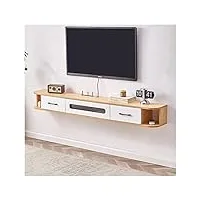 meuble tv mural, meuble tv flottant, console multimédia de divertissement, étagères flottantes avec porte, pour sous la télévision (couleur : b, taille : 120 cm)