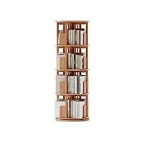 bibliothèque rotative à 360 degrés, étagère empilable à 4 niveaux en bois massif, rangement à 360 °, bibliothèque sur pied pour enfants et adultes (couleur : cerise, taille : 45,5