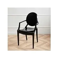 phleps chaises de salle À manger modernes en acrylique avec accoudoirs, fauteuil de cuisine et de salle À manger empilables, tabouret de dossier domestique, dossier esthétique minimaliste entièrement
