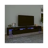 ikayaa meuble tv led banc tv meuble tv chambre table tv meuble de tele Éclairage led rgb avec couleur réglable armoire basse centre de divertissement meuble-noir-260 x 36.5 x 40 cm