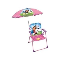 fun house enfant 713603 gabby et la maison magique chaise pliante jo h.53 x l.38,5 x p.37,5 cm avec parasol Ø65 cm, rose