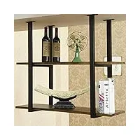 dacuda supports à verres à vin au plafond pour casier à vin, étagères flottantes modernes, étagère de rangement en bois rustique, étagères murales suspendues avec supports (100