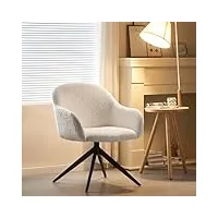 b&d home fauteuil de salon lena | fauteuil lounge canapé individuel chaise rembourrée pour salon, chambre, salle à manger, coin canapé | design industriel | crème, 14502-crem
