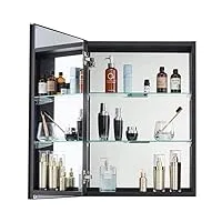 armoires à miroir salle de bain miroir cosmétique en aluminium armoire de rangement murale en aluminium dressing miroir armoires à miroir (argent 48x65 cm)