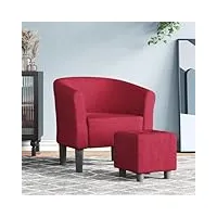 toshilian fauteuil avec repose pied, fauteuils chaise de salon fauteuil relax relax avec tabouret fauteuil cabriolet avec repose-pied rouge bordeaux tissu