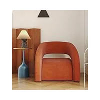 ensemble chaise d'appoint et pouf, rembourrage confortable, canapé rond, chaise longue, fauteuil, canapé paresseux simple avec repose-pieds pour salon/hôtel/club, orange