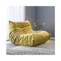 yaxansih pouf géant, canapé rempli de mousse haute densité, grand pouf paresseux, sans accoudoirs, pour salon, chambre à coucher, jaune