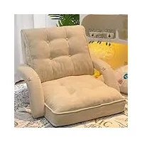 yaxansih canapé-lit confortable avec accoudoirs, rembourrage en mousse, canapé-lit convertible, chaise longue avec dossier, canapé simple, pouf, beige, sans tapis