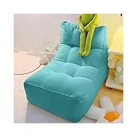 yaxansih pouf géant avec repose-pieds, fauteuil poire surdimensionné en lin et coton pour adultes, canapé paresseux rempli de particules eps pour chambre à coucher, salon et bureaux, vert 1