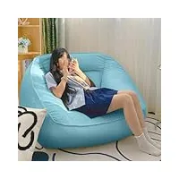 yaxansih pouf géant avec repose-pieds, fauteuil poire surdimensionné en velours double face avec particules epp, canapé pouf paresseux avec accoudoirs pour salon, chambre à coucher, bleu-1