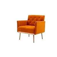mqgpm fauteuil de relaxation avec pieds en or rose, confort et style modernes en extra large, fauteuil à oreilles, fauteuil rembourré, canapé simple, fauteuil de loisirs pour salon, chambre à coucher,