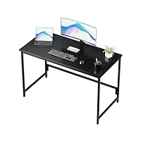 hlfurnieu bureau d'ordinateur, 100 x 55 cm petits bureau avec cadre en métal, bureau informatique multifonctionnel, table bureau pour les postes de travail à domicile, noir