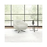 mobilier-deco alaya - fauteuil cabriolet pivotant en velours chiné beige