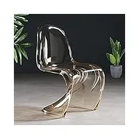 chaise en acrylique transparent, chaise de bar moderne en forme de s, chaise de salle à manger créative, adaptée aux chaises de bureau à la maison d'hôtel à l'intérieur et à l'extérieur (couleur :