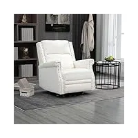 fauteuil de relaxation moderne, en boucle, avec fonction de couchage et rotation à 360 °, fauteuil inclinable rembourré, réglable, avec rivets décoratifs pour le salon, beige