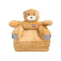 sorandy canapé pliable pour enfants à motif d'animaux de dessin animé, chaise longue convertible multifonctionnelle 2 en 1, meubles en peluche douce pour enfants avec (forme d'ours)