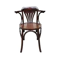 casa padrino chaise de salle à manger art nouveau de luxe en acajou avec accoudoirs marron foncé 59 x 50 x h. 82 cm - chaise de cuisine bois massif - meubles salle à manger baroque & art nouveau
