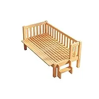 alejon cadre de lit robuste en bois de hêtre pour adultes – lattes durables, assemblage facile – meuble de chambre élégant et solide (150 x 70 x 40 cm)