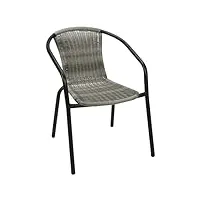 mojawo chaise de bistrot empilable en acier de qualité supérieure - chaise de camping, de jardin, de cuisine, de balcon, de jardin - gris chiné/noir