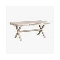 sklum table de jardin rectangulaire extensible en aluminium (180-240x90 cm) karena tapioca beige