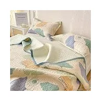 xhctnn couvre lit king size en forme de feuille de ginkgo - couvre lit matelassé léger et respirant avec taie d'oreiller - ensemble de literie portable et durable(a,200 * 230cm/79 * 91")