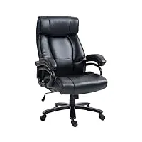 vinsetto fauteuil de bureau massant chaise ergonomique avec fonction de chauffage 6 points de massage par vibration hauteur réglable revêtement synthétique charge max. 180 kg noir