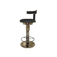 tabouret de bar noir, chaise de bar rotative avec dossier, chaise de salle à manger avec accoudoirs, hauteur de comptoir, moderne et tendance en fer, microfibre réglable, cuisine, petit déj