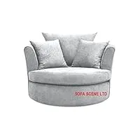 canapé d'angle kensington en tissu chenille 3 places/2 places/fauteuil pivotant (fauteuil à deux places)