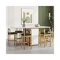 kolev ensemble de salle à manger avec table à manger, 6 chaises, pliables, extensibles, multifonctionnelles, pour balcon, maison, bureau, salle à manger, salon, cuisine