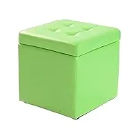 arhar ottoman cube pouf de rangement en simili cuir, coffre à jouets avec charnière, boîte de rangement, pouf coffre, marron, 40x40x40cm (vert 31x31x36cm)