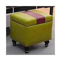 zyjix cube faux cuir rangement ottoman tabouret pouf banquette, coffre à jouets avec charnière top organisateur boîte pouf coffre 40x34x40cm (16x13x16inch)(color:vert)