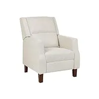 fauteuil de relaxation en tissu beige bois d'hévéa d'eucalyptus et contreplaqué rembourré egersund