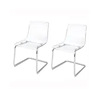 2 chaise de salle chaises de salle à manger, chaise de salle à manger transparente, tabouret en plastique, chaise à dossier en acrylique, chaise de loisirs légère et simple chaises de salle à manger (