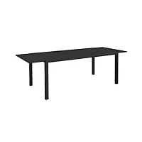 outsunny table de jardin extensible table tables à manger de patio en aluminium rectangulaire pour 6-8 personnes, charge max. 50kg, dim. 180/240l x 94l x 73h cm, noir